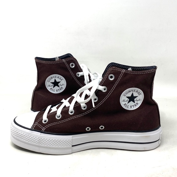 Converse Ctas Lift Platform For Women Brown Canvas Hi Shoes Custom 171209C-BWBW - Picture 5 of 10